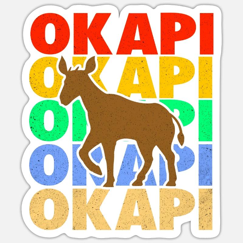 Okapi - Sticker taille S (10 x 10 cm) - blanc mat