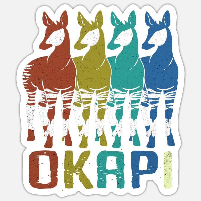 Okapi - Sticker taille S (10 x 10 cm) - blanc mat