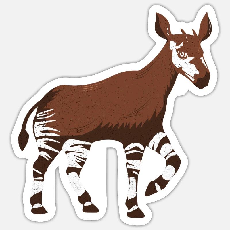 Okapi - Sticker size S (10 x 10 cm) - white matte