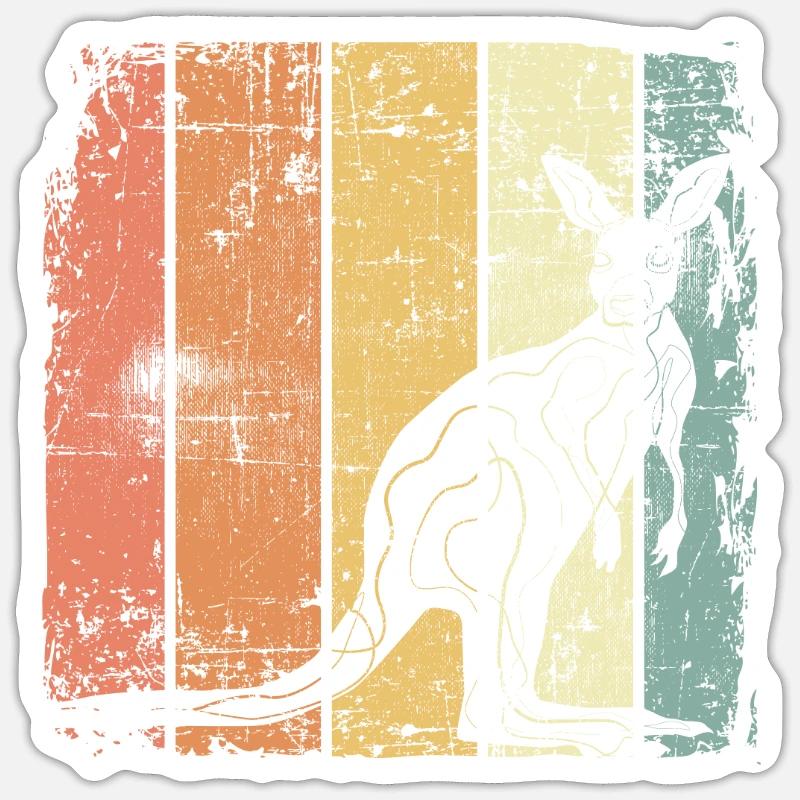 Känguru - Sticker Größe S (10 x 10 cm) - Mattweiß