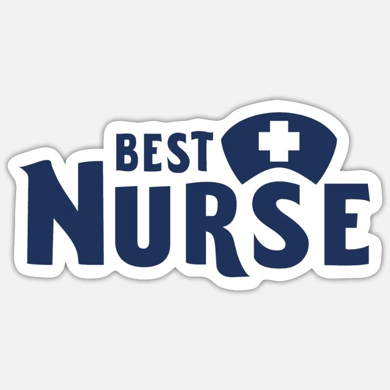 Krankenschwester Krankenschwester - Sticker Größe S (10 x 10 cm) - Mattweiß