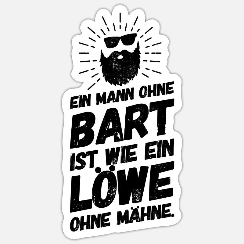 Bart bärtig Vollbart Lustige Sprüche Löwe Sticker Größe S (10 x 10 cm)