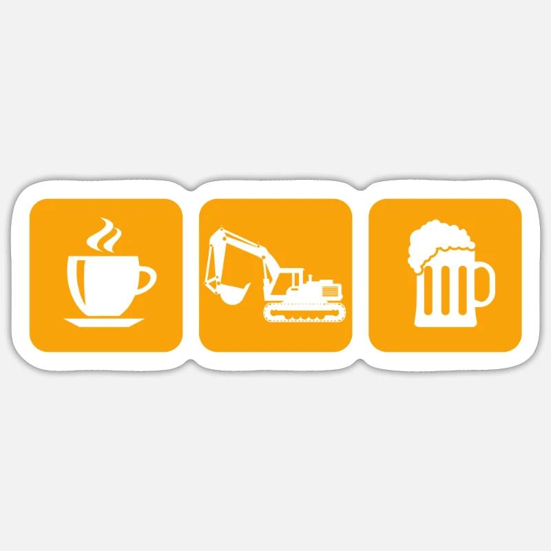 Baggerfahrer Sticker Größe S (10 x 10 cm)