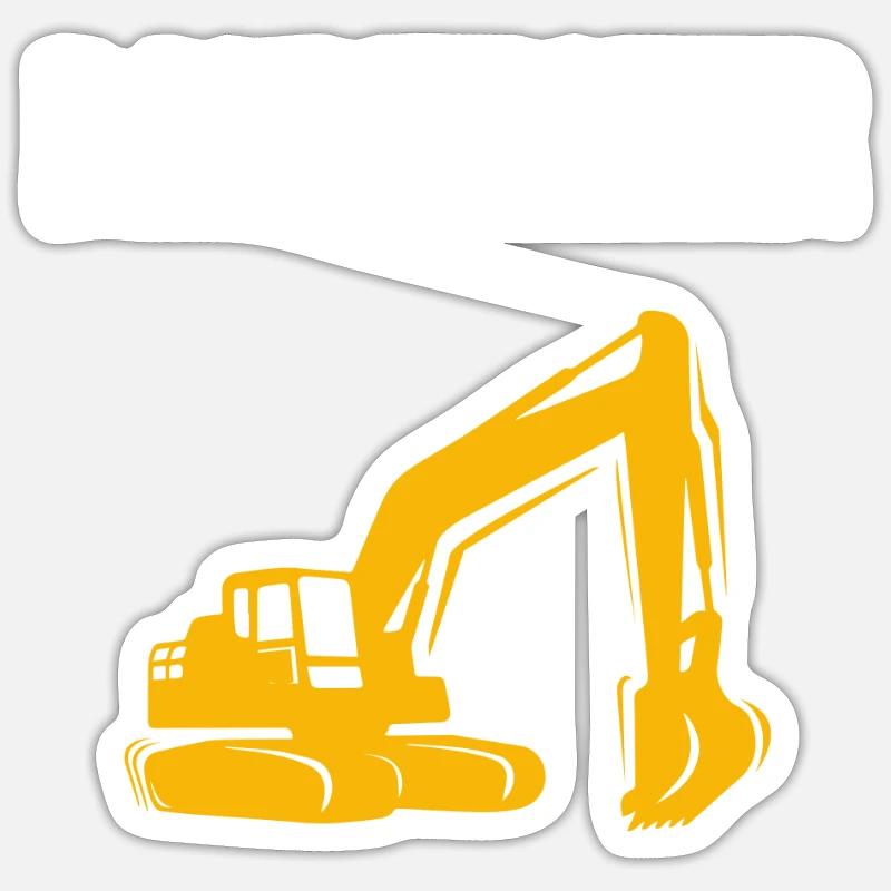 Excavator builder construction site excavator dredging Sticker size S (10 x 10 cm)