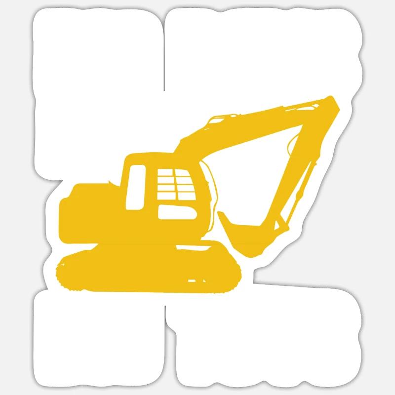 Baggerfahrer Bagger Baggern Baustelle Beruf Sticker Größe S (10 x 10 cm)