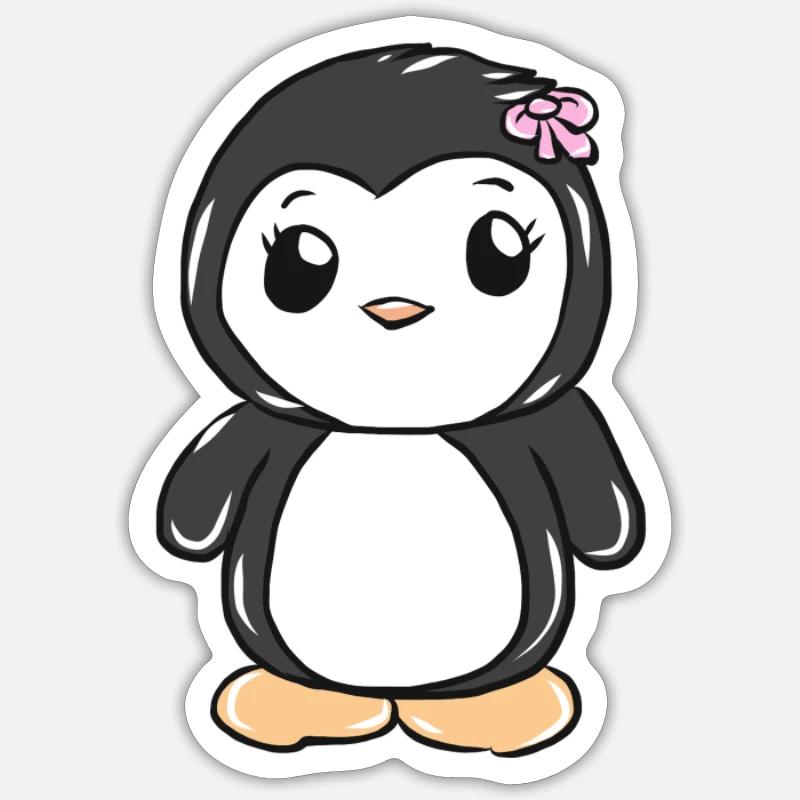 manchot - Sticker taille S (10 x 10 cm) - blanc mat