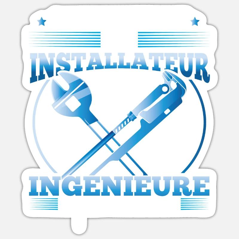Installer God created him because engineers also Sticker size S (10 x 10 cm)