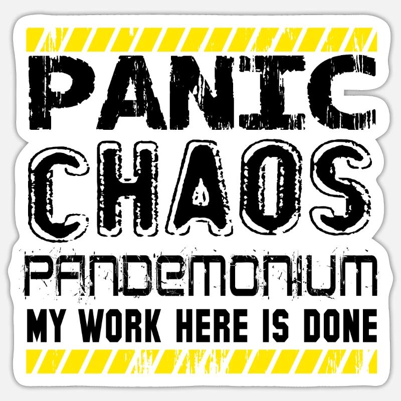 panic chaos - Sticker size S (10 x 10 cm) - white matte