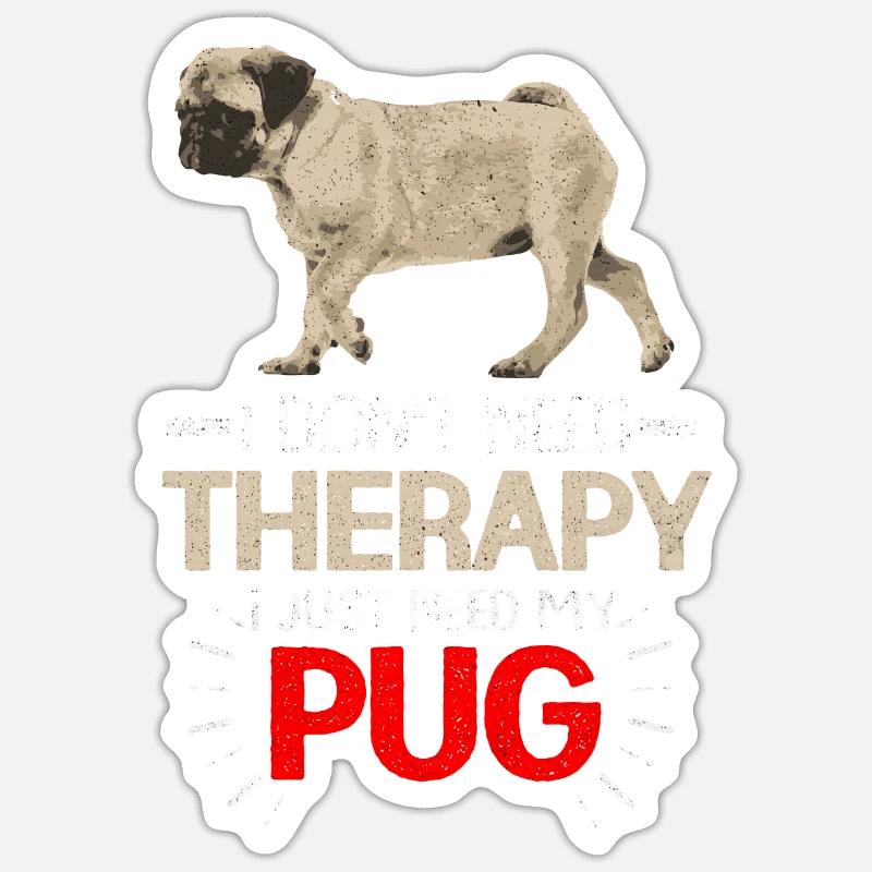 Pug - Sticker size S (10 x 10 cm) - white matte