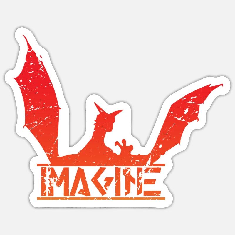 Dragons - Sticker taille S (10 x 10 cm) - blanc mat