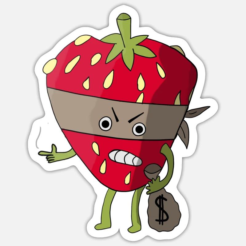 Erdbeere Sticker Größe S (10 x 10 cm)