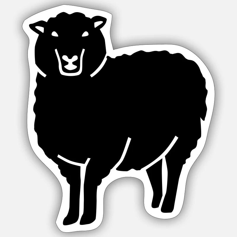 Mouton - Sticker taille S (10 x 10 cm) - blanc mat