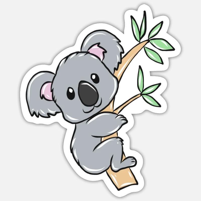 Koala - Sticker Größe S (10 x 10 cm) - Mattweiß