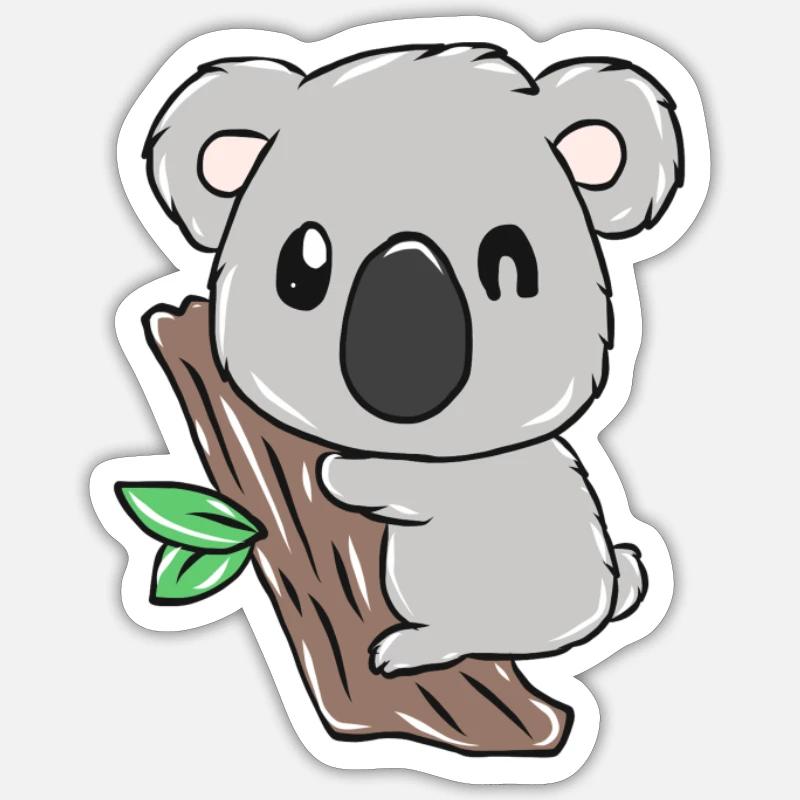 koala - Sticker taille S (10 x 10 cm) - blanc mat