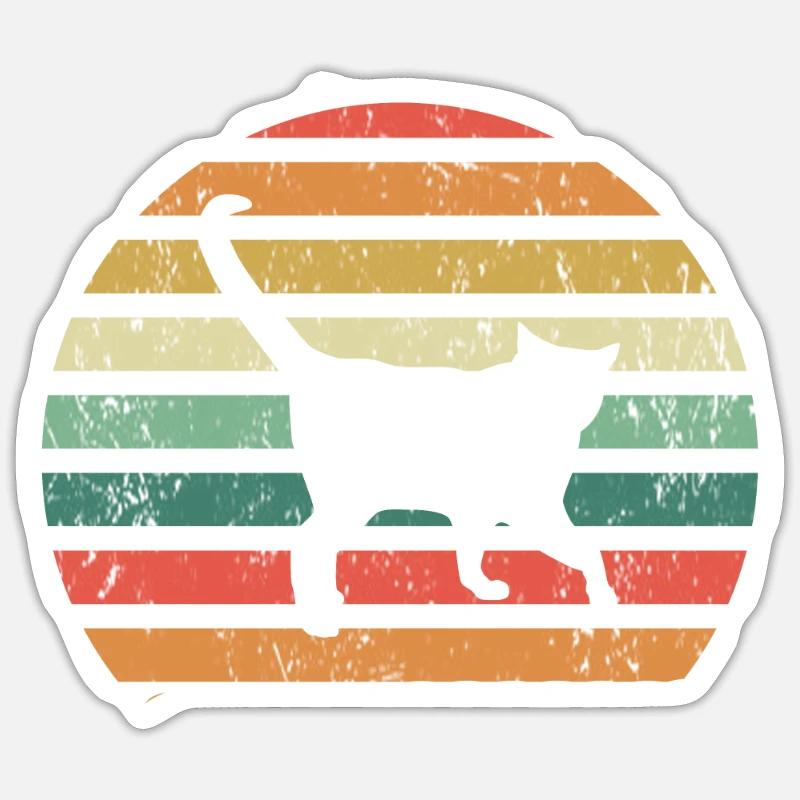 Chat rétro Sticker taille S (10 x 10 cm)