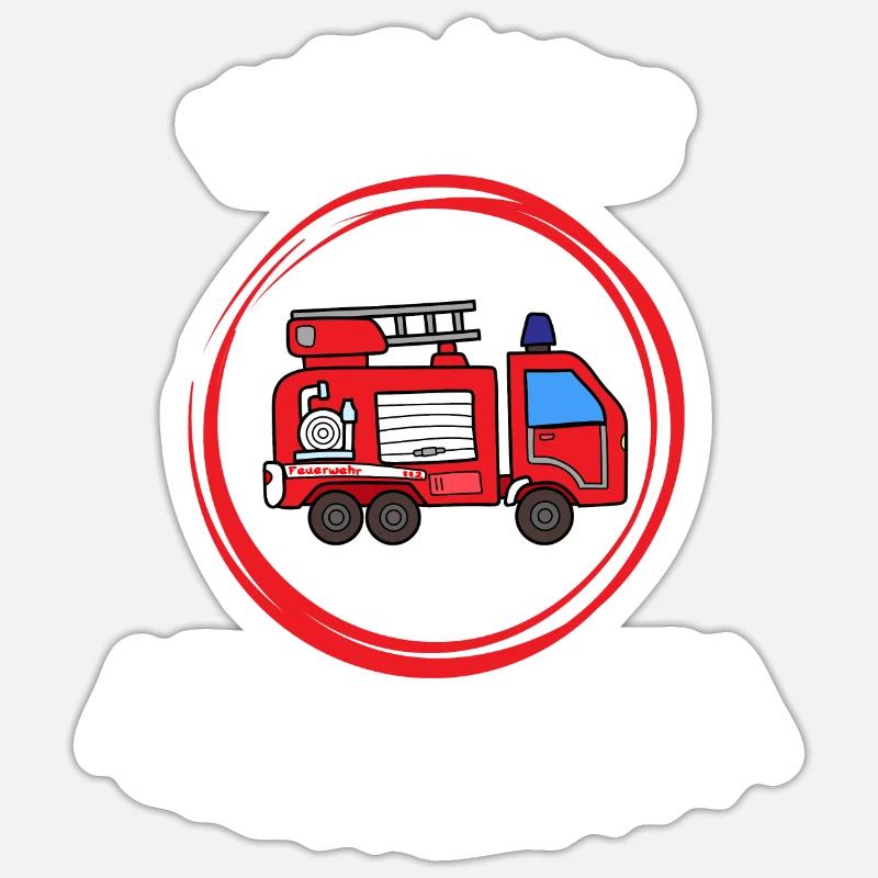pompier cadeau pompier junior Sticker taille S (10 x 10 cm)
