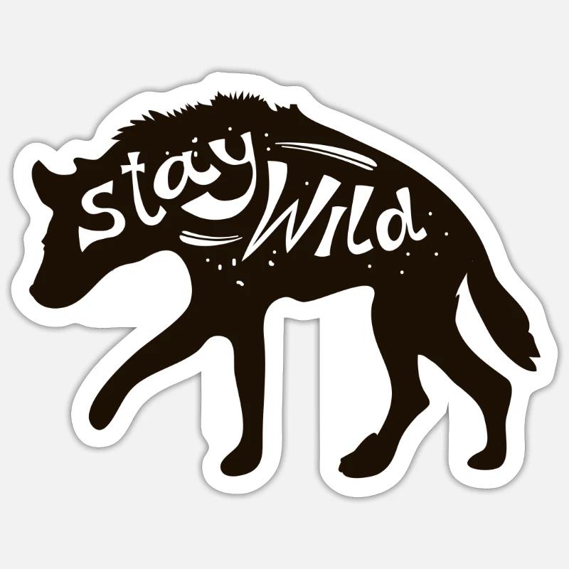 Reste sauvage - Sticker taille S (10 x 10 cm) - blanc mat