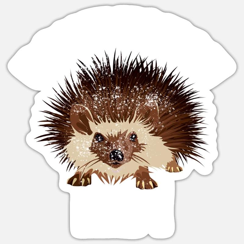 Igel Waldtier Tierfreund Geschenk - Sticker Größe S (10 x 10 cm) - Mattweiß