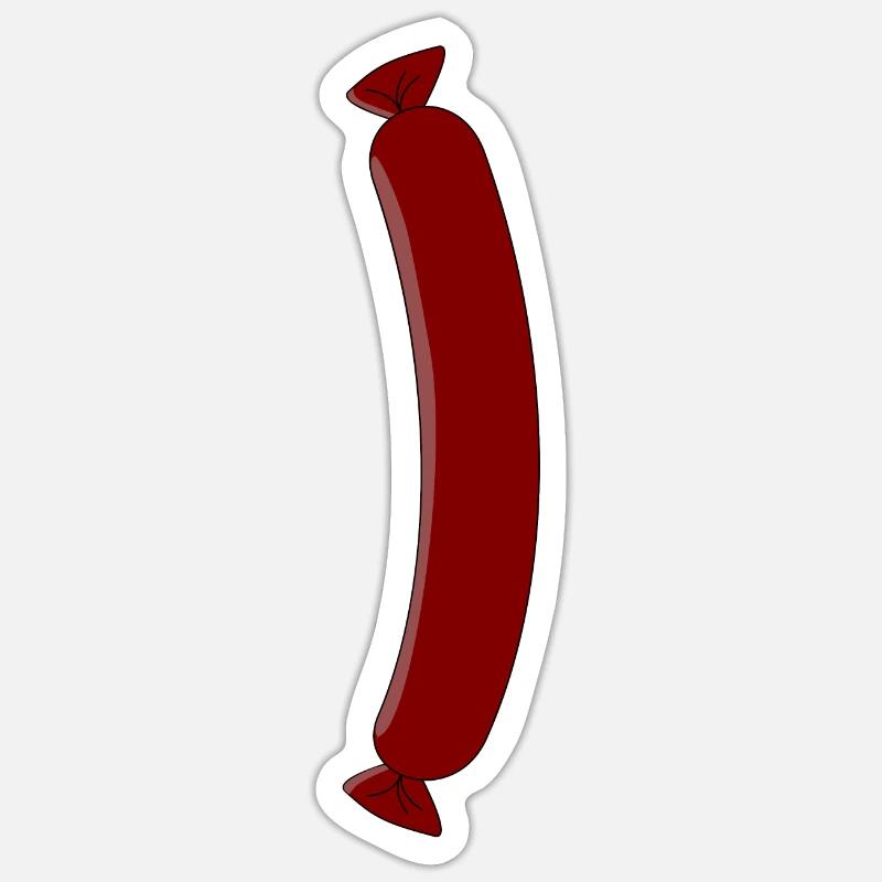 saucisse - Sticker taille S (10 x 10 cm) - blanc mat