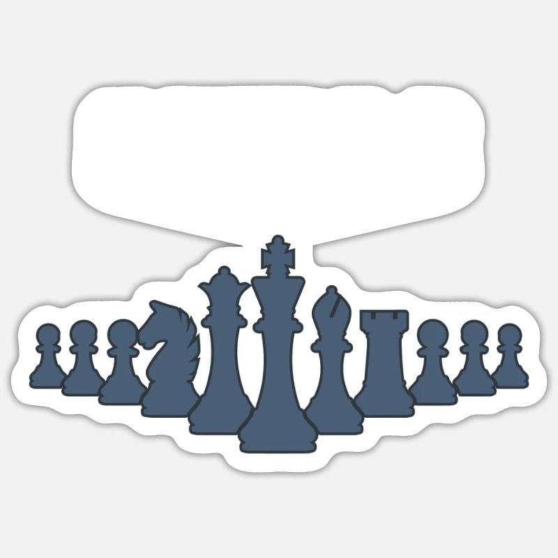 échecs - Sticker taille S (10 x 10 cm) - blanc mat