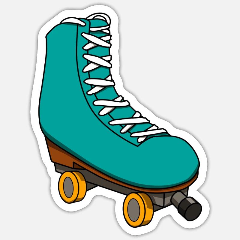 Roller Derby Rollschuhe Inline Skating Inliner - Sticker Größe S (10 x 10 cm) - Mattweiß