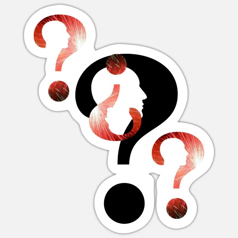 Question mark Fireworks Sticker size S (10 x 10 cm)