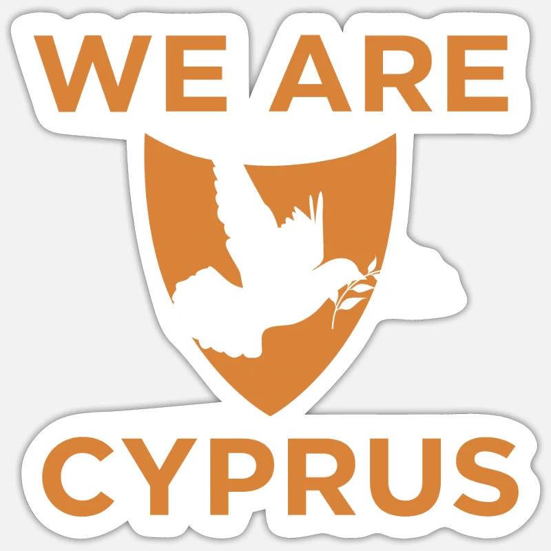 Chypre - Sticker taille S (10 x 10 cm) - blanc mat