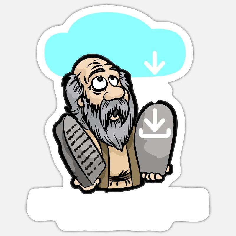 TÉLÉCHARGER MOSES Cloud Computing informatique informaticien - Sticker taille S (10 x 10 cm) - blanc mat