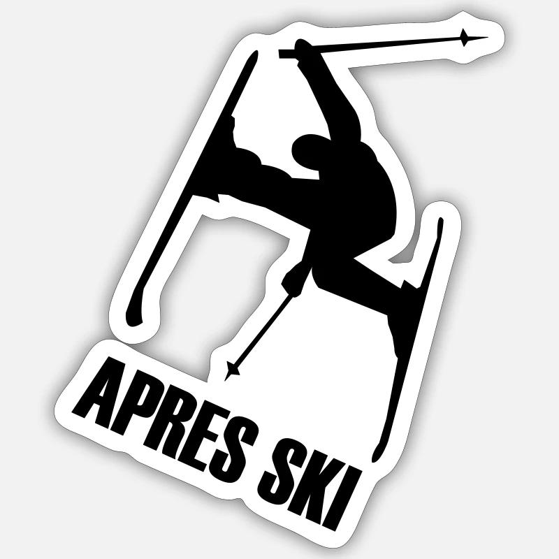 Skier - Sticker Größe S (10 x 10 cm) - Mattweiß