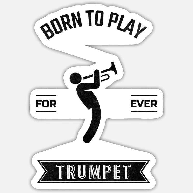 Trompete - Sticker Größe S (10 x 10 cm) - Mattweiß