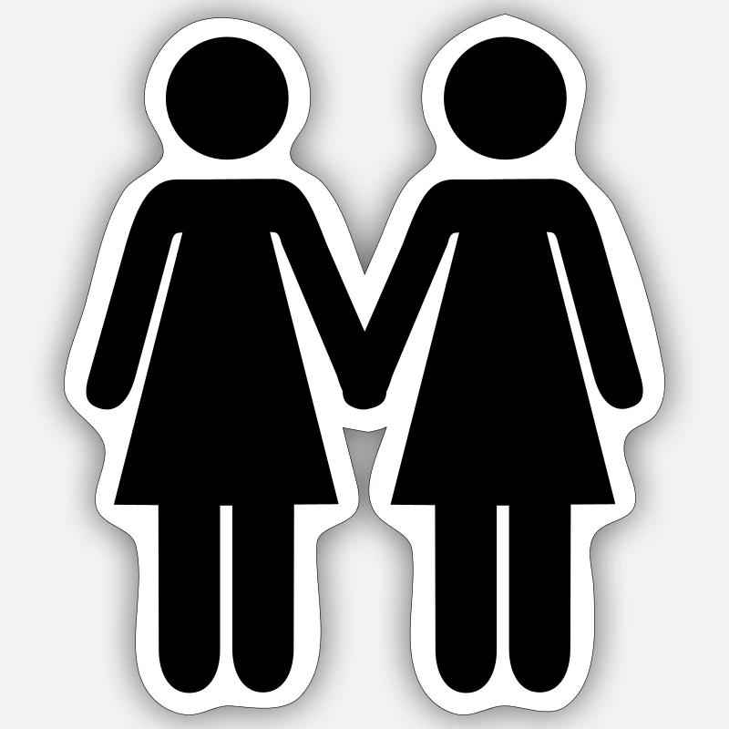 Lesbisch - Sticker Größe S (10 x 10 cm) - Mattweiß