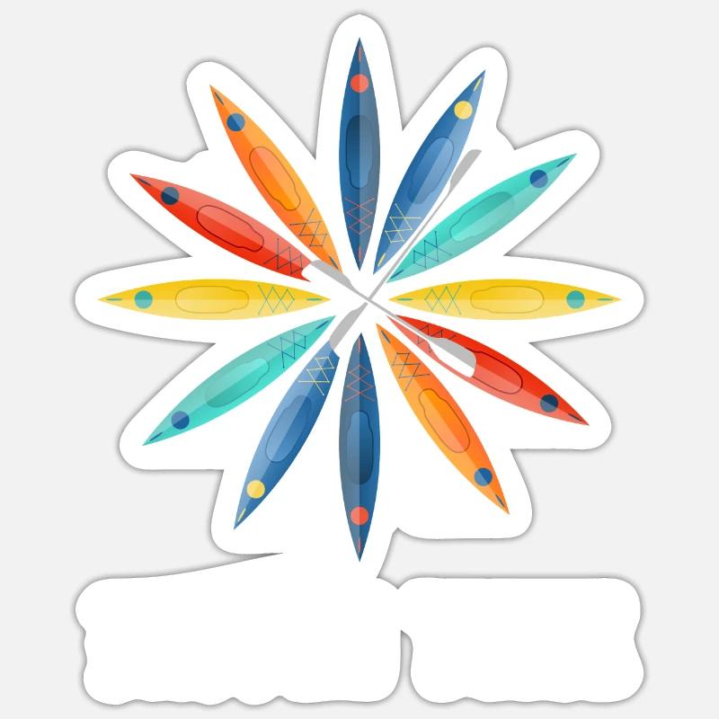 Kayaking gift whitewater river Sticker size S (10 x 10 cm)