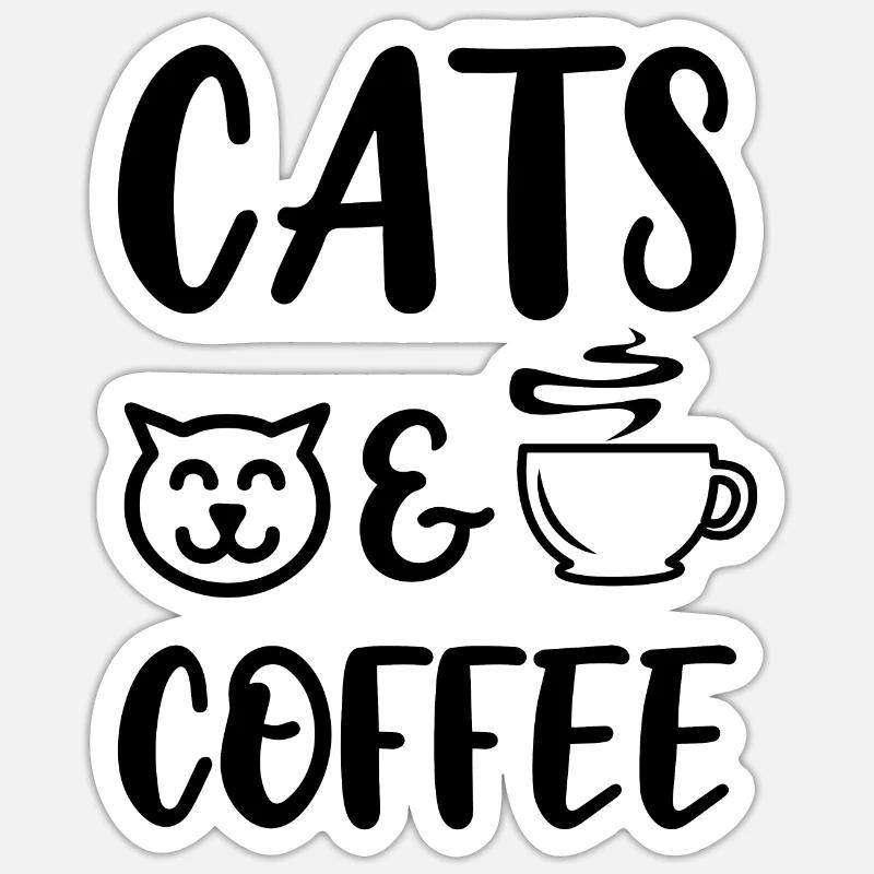 chat - Sticker taille S (10 x 10 cm) - blanc mat