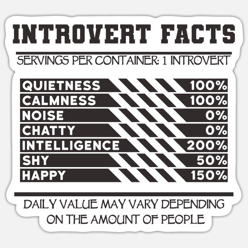 Introverted - Sticker size S (10 x 10 cm) - white matte