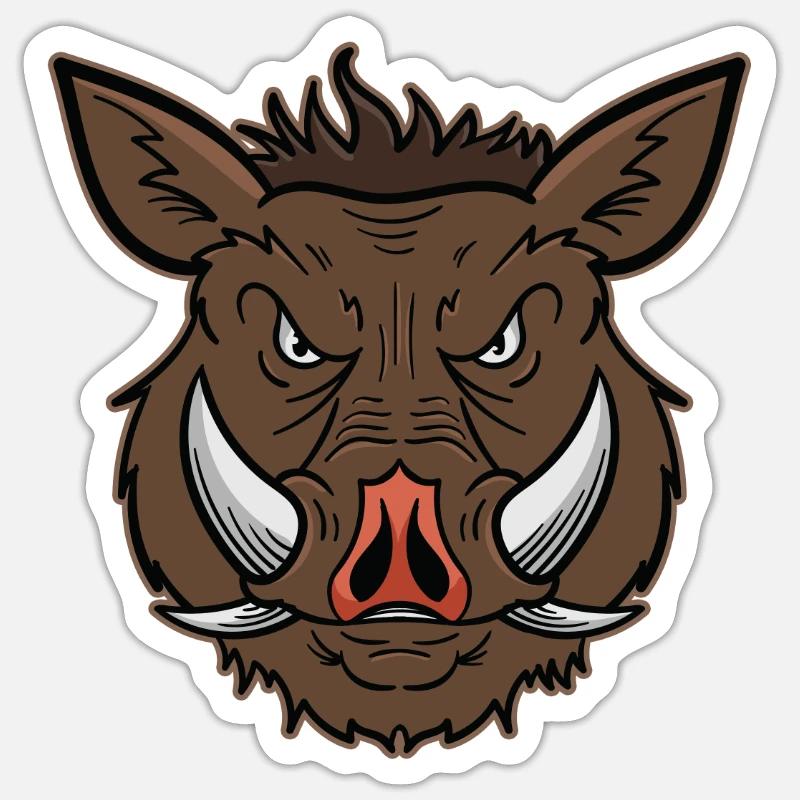 Warthog Face Graphic Comic Cool Cadeau - Sticker taille S (10 x 10 cm) - blanc mat