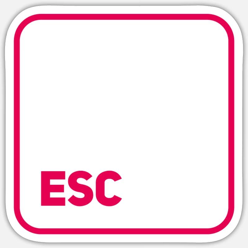 esc taste - Sticker Größe S (10 x 10 cm) - Mattweiß