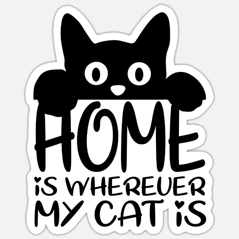 cat - Sticker size S (10 x 10 cm) - white matte