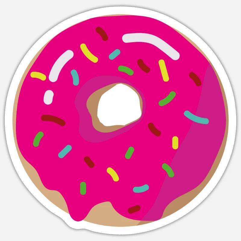 Donut Donuts - Sticker Größe S (10 x 10 cm) - Mattweiß