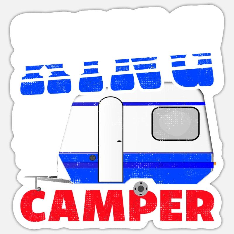 Camping King - Sticker size S (10 x 10 cm) - white matte