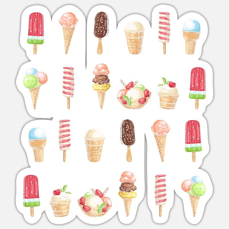 Glace glace - Sticker taille S (10 x 10 cm) - blanc mat