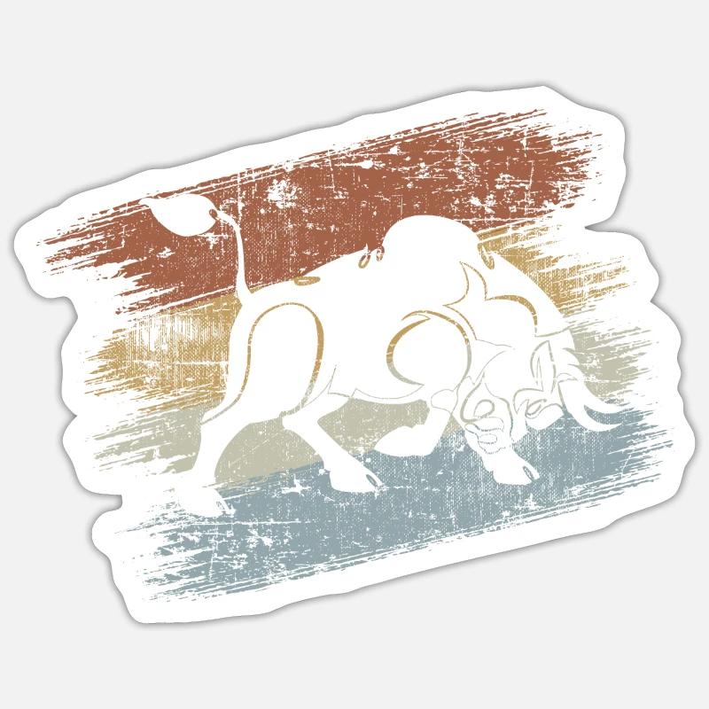 Aktien Bulle - Sticker Größe S (10 x 10 cm) - Mattweiß