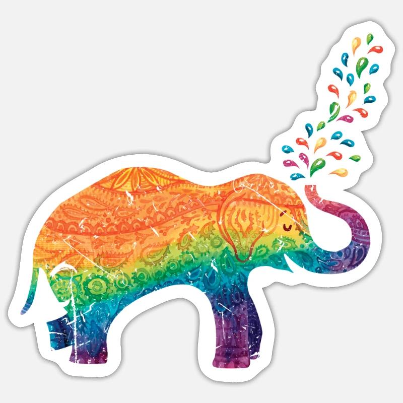 éléphant - Sticker taille S (10 x 10 cm) - blanc mat