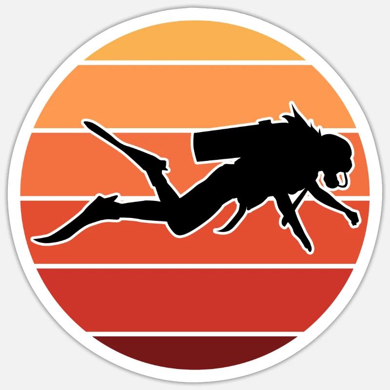 Plongée en Egypte Coraux Sticker taille S (10 x 10 cm)