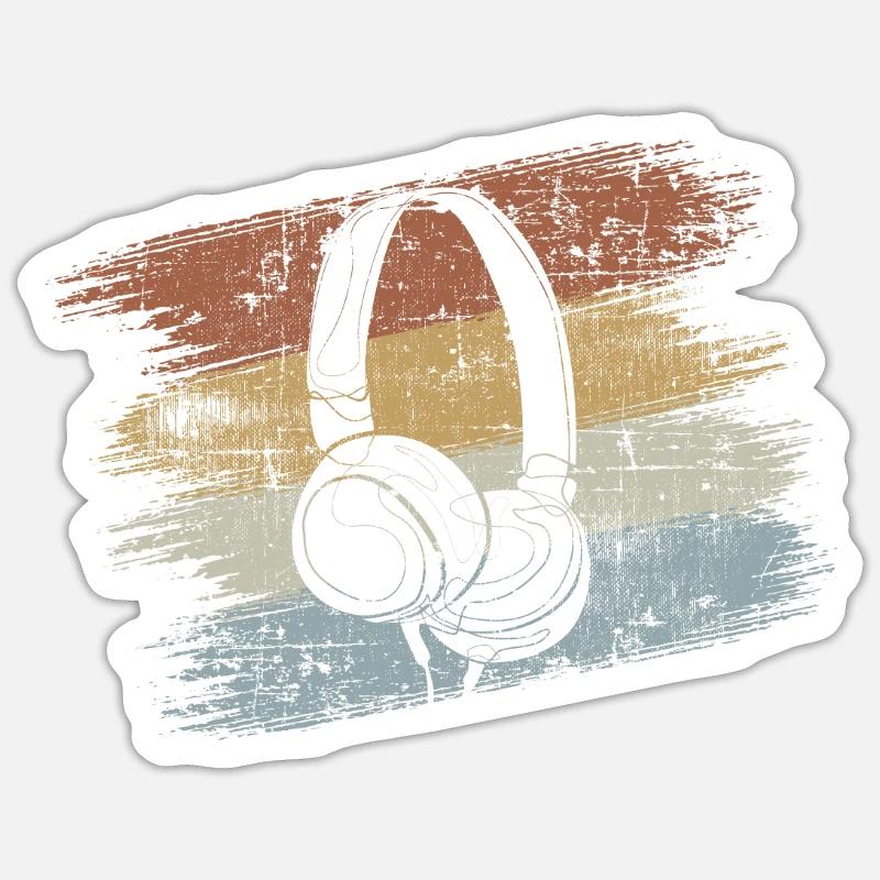 Kopfhörer - Sticker Größe S (10 x 10 cm) - Mattweiß