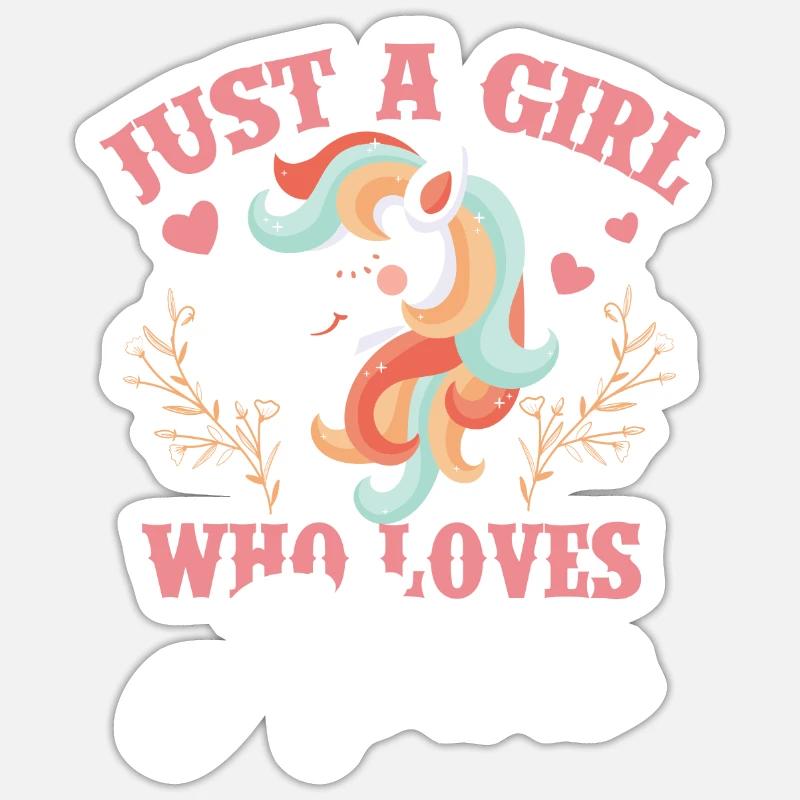 Pferd Mädchen Geschenk Liebhaber - Sticker Größe S (10 x 10 cm) - Mattweiß