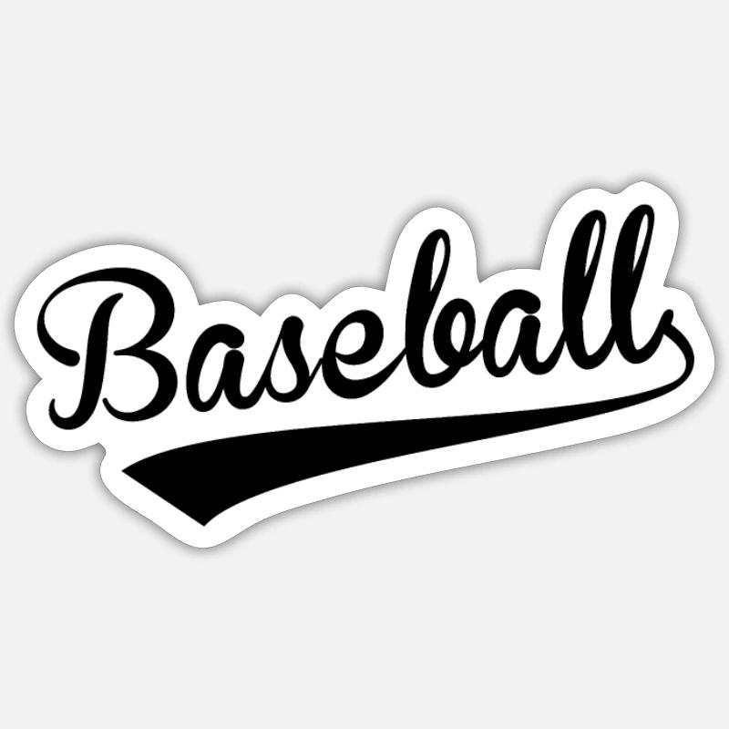 Baseball Baseball Baseball Baseball - Sticker taille S (10 x 10 cm) - blanc mat