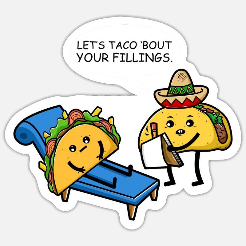 Psychologue du parti Taco - Sticker taille S (10 x 10 cm) - blanc mat