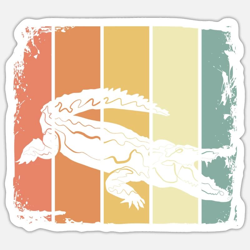 Krokodil - Sticker Größe S (10 x 10 cm) - Mattweiß