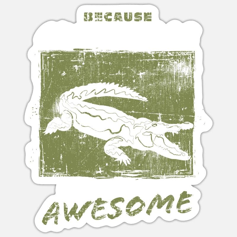 Alligator - Sticker taille S (10 x 10 cm) - blanc mat