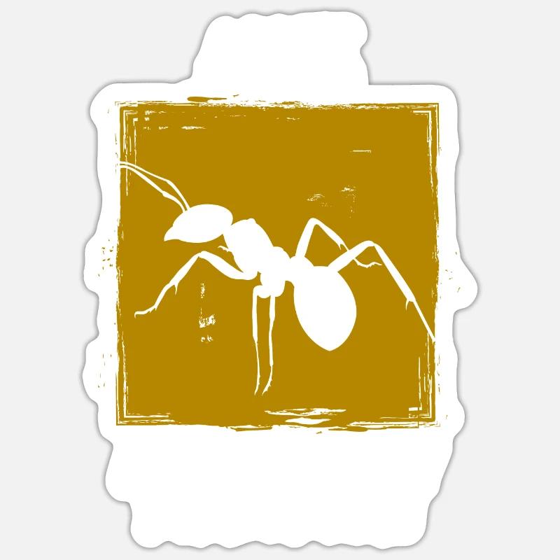 Fourmis - Sticker taille S (10 x 10 cm) - blanc mat